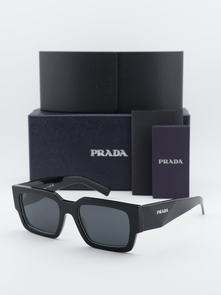 Prada Prb17s 16k08z Rectangle Sunglasses Black / Grey
